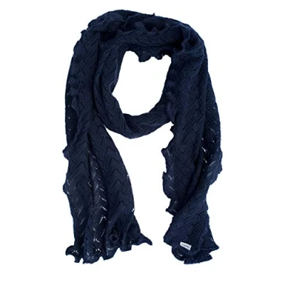 Afbeelding van Invero, Merino sjaal Lilly, 100% wol, marineblauw, 35 x 180 cm