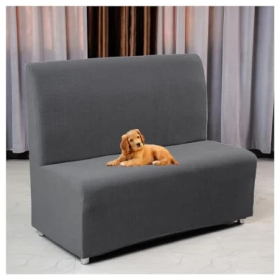 Afbeelding van Futon Hoes Stretch Protector Kussenovertrekken Armless Sofa Card Seat Cover 110 130cm 2 zits Bank Loveseat Bedovertrekken met elastische bodem Geschikt voor hotels, bars, enz. (Color : #1)