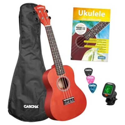 Afbeelding van Cascha CUC102S concert ukelele set rood