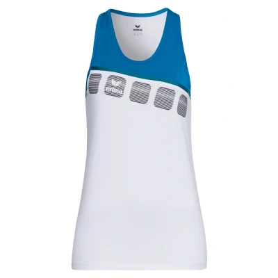 Afbeelding van Erima 5 C tanktop dames wit/oriental blue/colonial blue
