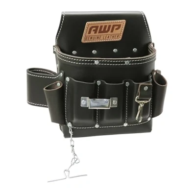Afbeelding van AWP Olie Tan Lederen Elektricien Tool Pouch 1LL 526 2, Bruin