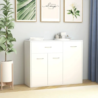 Afbeelding van Dressoir 88x30x70 cm bewerkt hout wit
