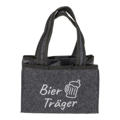 Afbeelding van Out of the blue Flessentas Bierdrager Flessendrager voor 6 flessen &quot;Bierdrager&quot;, grijs,