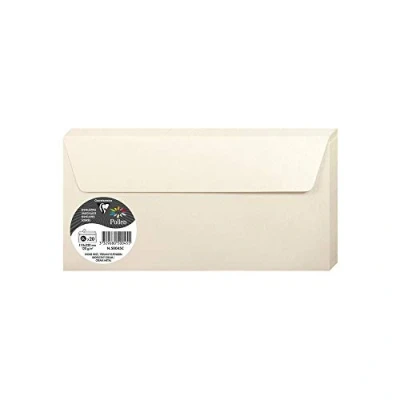 Afbeelding van Clairefontaine Ref 50045C Pollen iriserende zelfklevende enveloppen (Pack van 20) DL (110 x 220 mm) in grootte, 120 g/m² papier, gemakkelijk te schillen strip crème