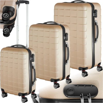 Afbeelding van tectake kofferset Trolleyset 3 dlg hardshell cr me 402674