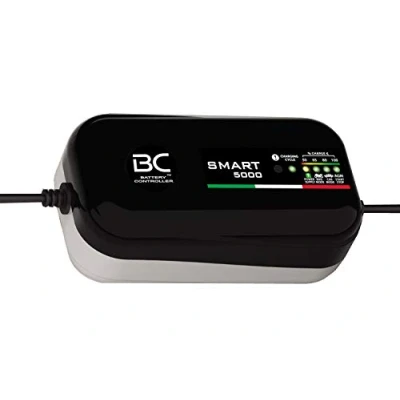 Afbeelding van BC Smart 5000 Acculader met automatische temperatuurcompensatie, 12 V, 1 A/5 A, 4 laadprogramma&#039;s voor autobatterijen, motorbatterijen, start stopbatterijen en stroomvoorziening