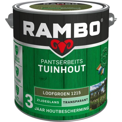 Afbeelding van Rambo Pantserbeits Tuinhout Transparant Zijdeglans Loofgroen 1215 2,5 liter