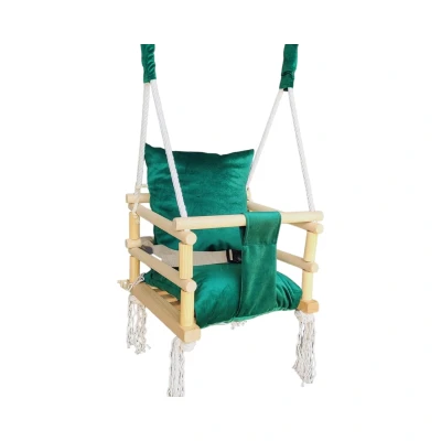 Afbeelding van Luxe 3 in 1 groene meegroei babyschommel en Kinderschommel
