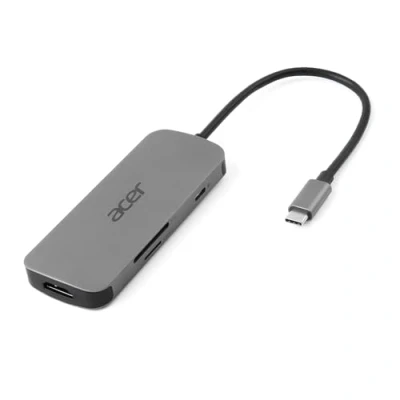 Afbeelding van Acer 7 in 1 Mini Dock (USB Type C naar 1xUSB (w PD), 3xUSB 3.0, 1xHDMI, 1xSD kaartlezer, 1xMicro SD zilver