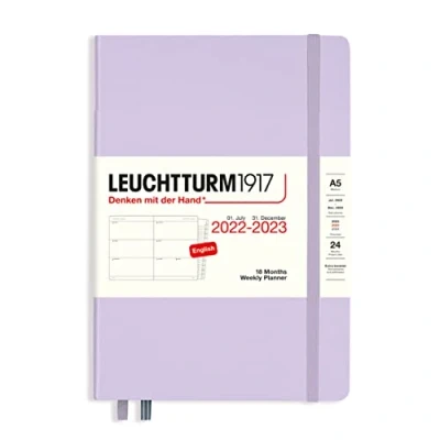 Afbeelding van LEUCHTTURM1917 366033 weekkalender medium (A5) 2023, 18 maanden, lila, Engels