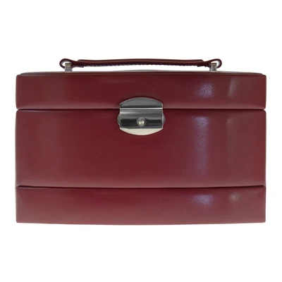 Afbeelding van WINDROSE Sieradendoos Merino Moda Jewellery Box Automatic Red Wijnrood
