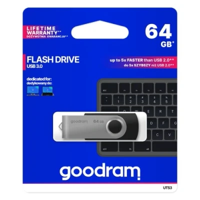 Afbeelding van GoodRam USB Geheugenstick UTS3 A 3.2 64 GB Zwart/Zilver