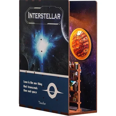Afbeelding van Tonecheer Book Nook: Interstellar Houten 3D puzzel Verlicht Sensor DIY miniatuurhuis TQ110