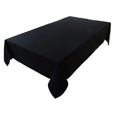Afbeelding van Hoogwaardig tafelkleed, tafellinnen van 100% katoen, collectie concept, kleur en grootte naar keuze, tafelkleed 150x220cm, zwart
