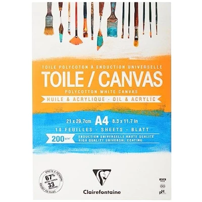 Afbeelding van Clairefontaine 975207C Cosmos wit canvas blok