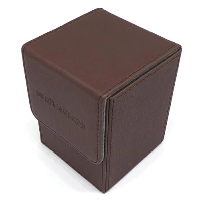 Afbeelding van Docsmagic.de Premium Magnetic Flip Box (100) Brown + Deck Divider MTG PKM YGO