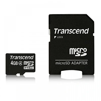 Afbeelding van Transcend Micro SD(HC) kaart Class 4 4GB met 1 adapter
