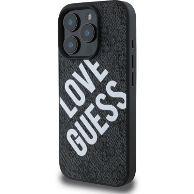 Afbeelding van GUESS, Beschermhoesje Geschikt voor Apple iPhone 16 Pro MagSafe Model 4G, Zwart