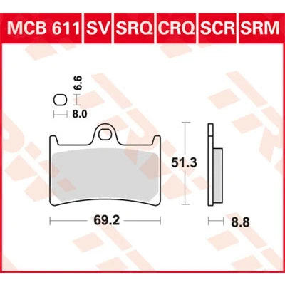 Afbeelding van Remblok set TRW MCB709SRM