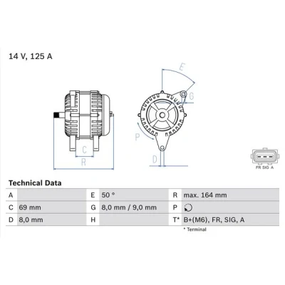 Afbeelding van Bosch Alternator/Dynamo 0 986 049 181