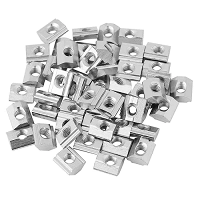 Afbeelding van T moeren serie 50 stuks schuiven type EU 20/30 M4/M5/M6 koolstofstaal schroefdraad in de hamerkop moer voor aluminium extrusieprofiel accessoires (EU30 M6)