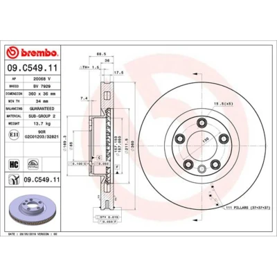 Afbeelding van Brembo Remschijven 09.C549.11