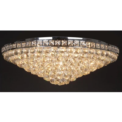 Afbeelding van Clayre &amp; Eef Kroonluchter Ø 80x27 cm Transparant Ijzer Glas Hanglamp