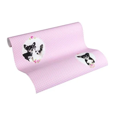 Afbeelding van AS Creation Little Stars 35851 1 Roze / Zwart