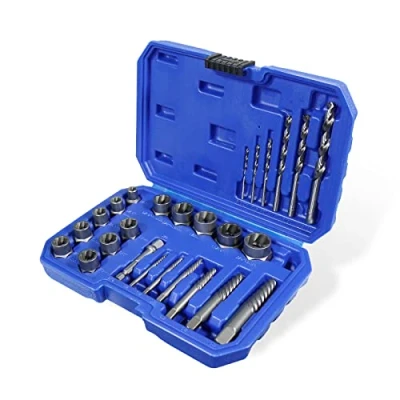 Afbeelding van 26 delig, 3/8 inch, speciale steeksleutel, inzet, linkse uitdraaier, moerverwijderaar, 8 19 mm, turbmoeren