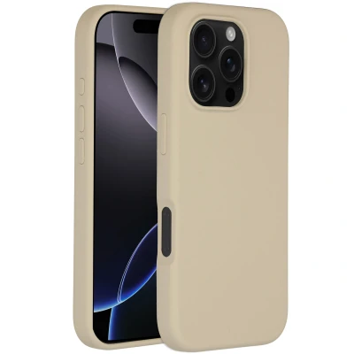 Afbeelding van Apple iPhone 16 Pro MagSafe Hoesje Siliconen en TPU (zacht) Accezz Softcase/Backcover Beige Telefoonhoesje