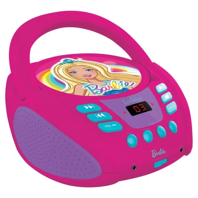 Afbeelding van Lexibook, Barbie, Radio CD speler, Hoofdtelefoonaansluiting, AUX IN aansluiting, Op netstroom of batterij, Roze, RCD108BB