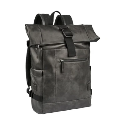 Afbeelding van camel active Laos Rolltop Backpack, rugzak voor heren, 21 l, zwart, Large, Klassiek