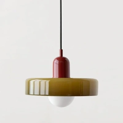 Afbeelding van YYQBYY hanglamp uit het midden van de eeuw, retro groen glas, groot, voor boerderij, keukeneiland, wastafel, moderne Scandinavische lamp