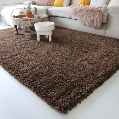 Afbeelding van Hoogpolig Tapijt/Vloerkleed Shaggy Royal 5cm Hoogte Bruin 80x150 Cm