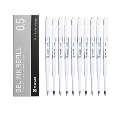 Afbeelding van Kaco G2 Gel Ink Vullingen voor intrekbare Pennen, Fijn punt (0,5 mm), Pack van 10 (zwart)