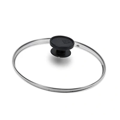 Afbeelding van Aluminium flon glas deksel 16 cm ROUND zwart, transparant Pan (round, transparant, cm)