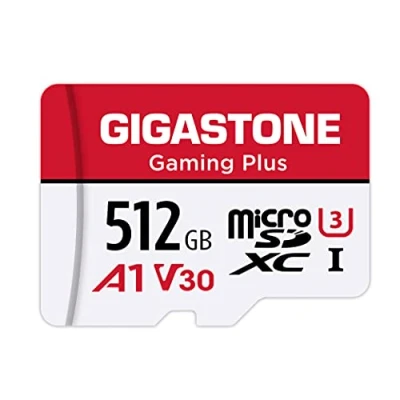 Afbeelding van Gigastone 512GB micro sd geheugenkaart, Gaming Plus, SDXC UHS I A1 U3 V30, 100/80 MB/s leessnelheid, 4K video opname, geschikt voor Nintendo Switch, Compactcamera’s, GoPro action cam, card