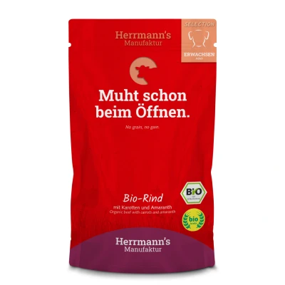 Afbeelding van Herrmann&#039;s Bio Adult hond Rund met wortel 150 gr. per 15 stuks