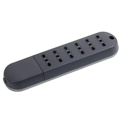 Afbeelding van BTICINO stekkerdoos Slim 6 stopcontacten bypass 10/16 A, meervoudige zonder kabel, tweewaardige stopcontacten, compatibel met alle Italiaanse stekkers, ruimtebesparend, robuust en veilig,