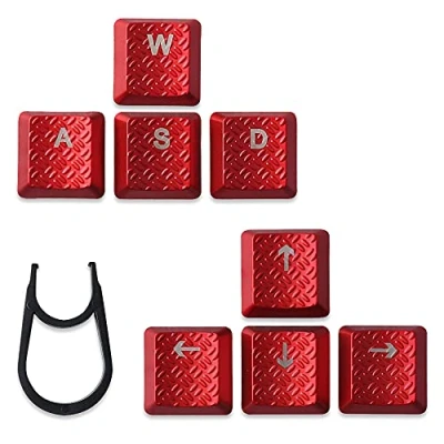 Afbeelding van HUIYUN keycaps Plastic Stand Voetbeen Vervanging voor Logi G813/G815/G913/G915 RGB Mechanische Gaming Toetsenbord (WASD+pijltjestoetsen Rood)