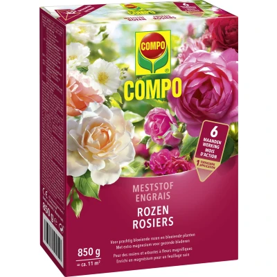 Afbeelding van COMPO Meststof Rozen directe en lange werking 6 maanden voor een stevige groei prachtige bloei doos 850 g