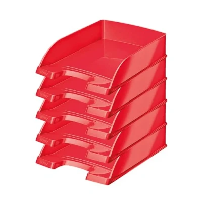 Afbeelding van Leitz Wow A4 brievenbakje, 5 pack, rode bureaulade, papierlade, 52263023