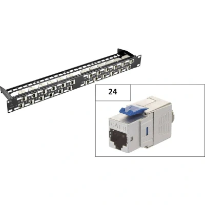 Afbeelding van Renkforce KSV8 24 poorten Netwerk patchpaneel 483 mm (19) CAT 8.1 1 HE