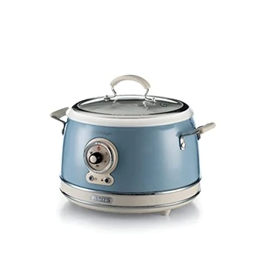 Afbeelding van Ariete 2904/05 Vintage Slowcooker &amp; XL Rijstkoker totaal 3.5 Liter inhoud 700 Watt warmhoudfunctie Blauw