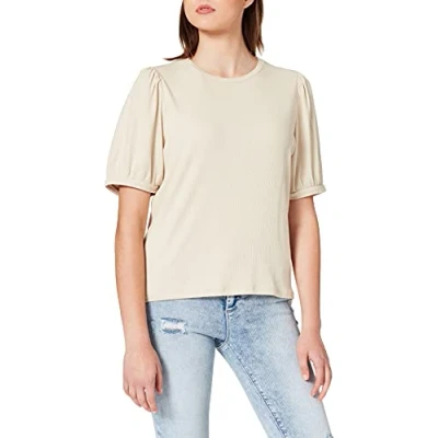 Afbeelding van Object Jamie S NOOS Tshirt basic, Dames, Maat: Small, Sandshell