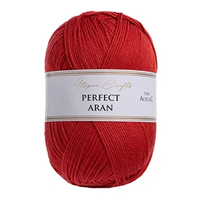 Afbeelding van Utopia Crafts Aran Brei en Haakgaren, 400g (Rood Oranje)