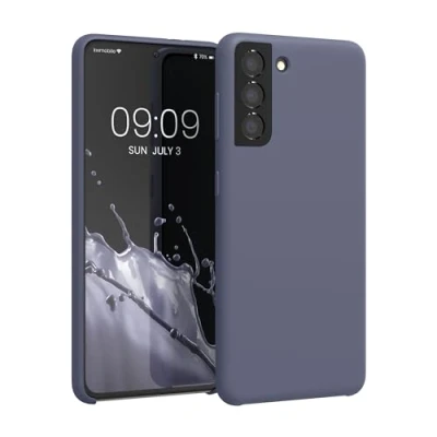 Afbeelding van kwmobile telefoonhoesje geschikt voor Samsung Galaxy S21 Hoesje met siliconen coating Smartphone case in lavendelgrijs