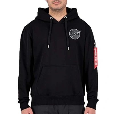 Afbeelding van Alpha Industries DARK SIDE Hoody Sweater, Heren, Maat: Large, Black reflective
