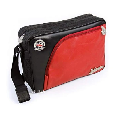 Afbeelding van VW T1 Bus Messenger Bag met Bandenprofiel Vintage Logo/rood&amp;zwart