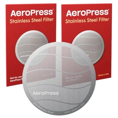 Afbeelding van AeroPress Roestvrijstalen herbruikbare filter metalen koffiefilter voor Original &amp; Go koffiezetapparaten, 2 stuks, filters